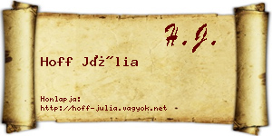 Hoff Júlia névjegykártya